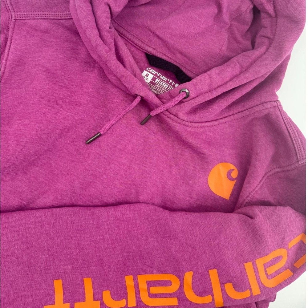 Carhartt Womens Relaxed Fit Logo Hoodie Magenta Purple TS0288-W Size M 8-10